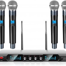 Innopow Sistema de micrófono inalámbrico de 4 canales, micrófono inalámbric...