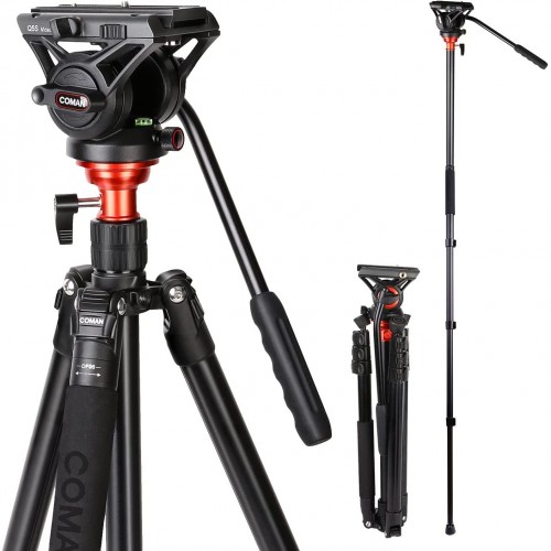 Endurax 60'' Soporte trípode para cámara de teléfono para DSLR Canon Nikon  con soporte universal para teléfono, base de burbuja y fácil de