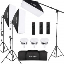 Kit Iluminación Fotográfica Andoer 3 Softboxes