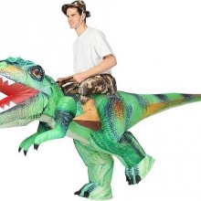 Disfraz Inflable de Dinosaurio T-Rex Verde para Adulto